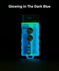 Flat EDC Flashlight USB C Rechargeable Ultra Bright 700 Lumens Tiny But Mighty Keychain Light Glow In The Dark Blue Case