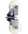 4 Pack Transparent Pu Replacement Caster Wheels For Office Chairs Sofas And Trolleys with clear swivel treads and locking mechanism.
