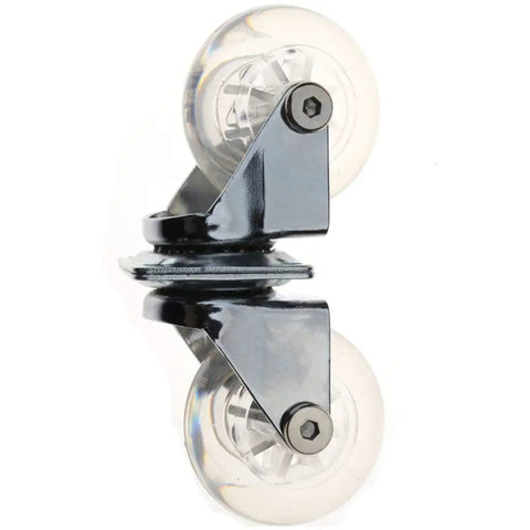 4 Pack Transparent Pu Replacement Caster Wheels For Office Chairs Sofas And Trolleys with clear swivel treads and locking mechanism.