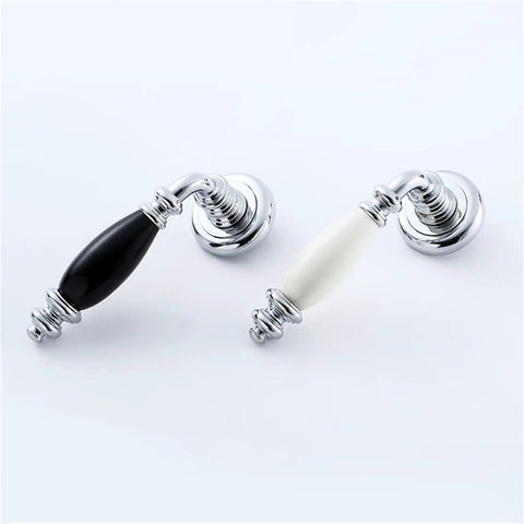 Retro Style Zinc Alloy Door Lock With Ceramic Knob And Quiet Bedroom Handle Toilet Door Hardware Luxurious Mute Lock Set