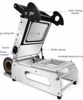Lkjuiow Heat Sealing Machine For Shrink Wrapping With Quick 26 By 17cm Tray Sealer showing labor-saving handle and anodized aluminum mold.