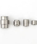 Heavy Duty Titanium Screw Pivot Upgrade Kit With Lanyard Tube Standoff Spacer And Blade Stop Hardware showcasing four titanium spacers.