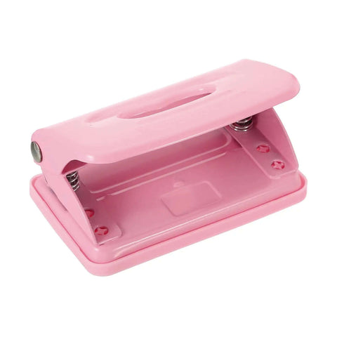 2 Hole Paper Punch One Quarter Inch Pink Metal Hole Puncher, Handles Up To 8 Sheets, 6 mm Hole Punch, Handy Desk Office Gadget