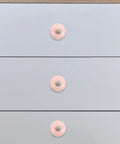 Front view of 4 Pack Handcrafted Blush Ceramic Drawer Handles For Dresser And Kitchen Cabinets Single Hole Vintage Knobs