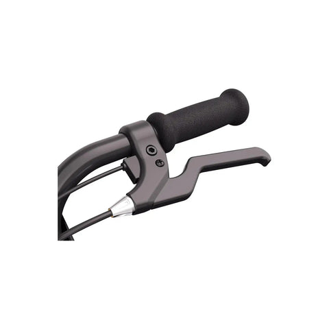Handlebar and hand brake of MX125 Dirt Rocket Electric Dirt Bike For Kids 7 Plus With Motocross Geometry, 100W motor
