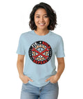 Chill Mechanical Engineer T-Shirt For Real Builders Vintage Gear Badge Design Soft 100% Cotton Tee on a woman in light blue.