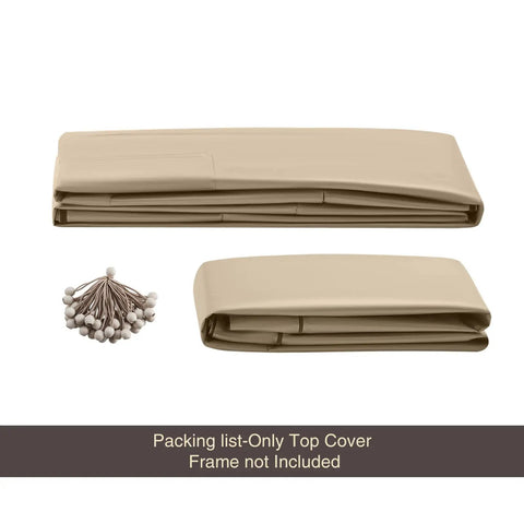 Beige Replacement Top Canopy For 10ft By 20ft Carport Frame With 180G Waterproof UV Protected Tarp And Ball Bungees