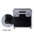 Portable Locking Tool Box Organizer With Heavy Duty Metal Latch For Tools Documents And Hobby Supplies, showing plastic feet detail.