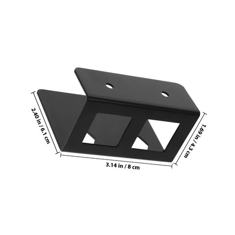 Kick That Desk Clutter To The Curb With This Super Solid Under Desk Laptop Mount Rack Featuring A Slick Universal Metal Bracket For Keyboards And Routers A Total Game Changer For Your Home Office Setup black metal bracket with measurements for under desk use