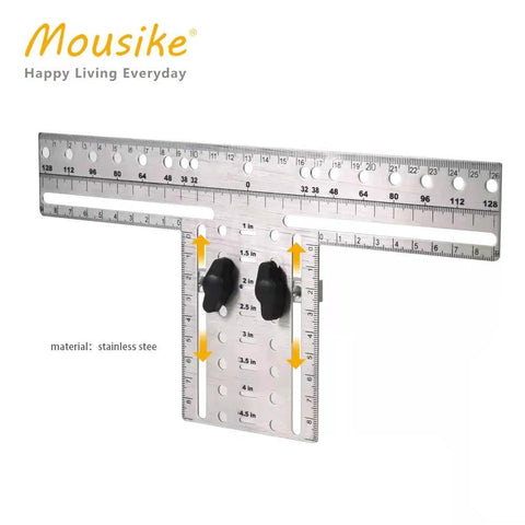 Eight Position Cabinet Pull Drill Template For Doors And Drawers Metal Mounting Template With Direct Drilling No Clamps Needed