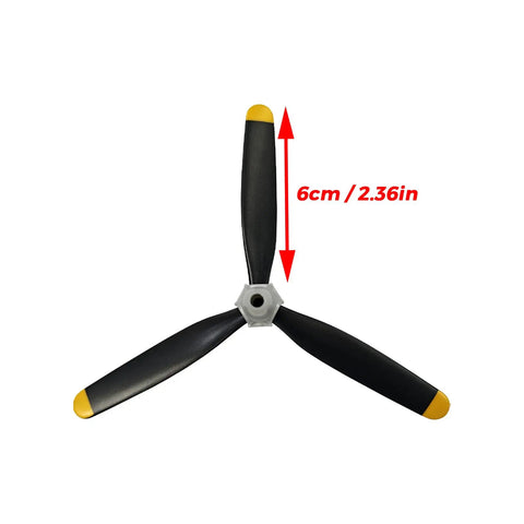 High-Performance 3-Blade RC Plane Propeller Set For F4U Corsair 500mm Brushless 4-Channel Airplane Includes Nose Cone And 3 Spare Propellers