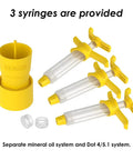 All-In-One Hydraulic Disc Brake Bleed Kit for Most Bike Brakes with 3 syringes and yellow adapters