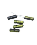 Set Of 10 Axial Polarized Electrolytic Capacitors 2.2uF 63V, 3.3uF 63V, 4.7uF 63V, 5x13mm For DIY Electronics Projects And Audio Gear, A Must For DIYers And Gearheads On Any Bench, axial capacitors