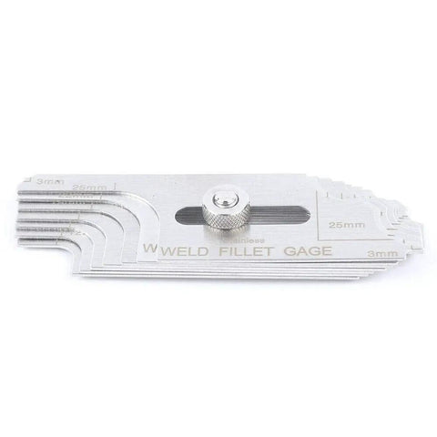 Stainless steel weld fillet gauge from 13 Piece Welding Gauge Tool Kit With Carry Case Includes 0 To 150mm Ruler Fillet Welding Gauge Micrometer And Inspection Mirror Stainless Steel Measuring Tools Box For Pro Grade Precision On The Job.