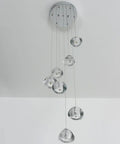 Modern LED Crystal Chandelier Pendant Lighting With Seven Lights In Chrome Finish