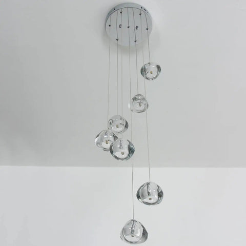 Modern LED Crystal Chandelier Pendant Lighting With Seven Lights In Chrome Finish