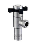 304 Stainless Steel Triangle Valve DN 15 Toilet Water Shutoff Valve For Hot And Cold Water 4 Point Angle Valve With Universal Hose Connection Built Tough And Lasting Black Finish, stainless steel toilet shutoff valve with black handle