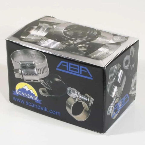 Scandvik stainless steel hose clamps box set, SAE size 6 (13–20 mm), 9 mm band, 10-pack