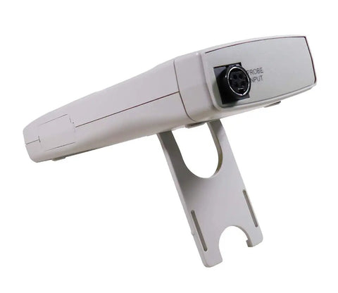 Pro Grade Light Meter for Photography and Industrial Use With Lux And Foot Candle Readings From 0 To 400000 Lux Large One And A Half Inch LCD Display With Bar Graph Over Range Alert And Low Battery Indicator For Quick Accurate Lighting Checks. side view light meter sensor probe input and mounting stand
