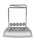 Z Shape Newton's Cradle Pendulum Balls For Learning And Home Office Decoration silver five-ball design on a desk base