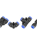 Solid 40 Piece Pneumatic Push To Connect Fitting Kit With 6mm Air Tubing And 360 Rotating Design For Easy High Pressure Install Without Tools Or Tape, black 6mm pneumatic push fittings