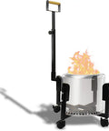 Rolling Stand With Telescopic Handle For Ranger 15.5 Inch Smokeless Fire Pits A 17.5 Inch Portable Base On Wheels
