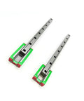 Pro Grade Linear Rail Kit With Sliding Carriage, 100 To 800mm Rail Length, visible in a top view, made of high precision hardened steel