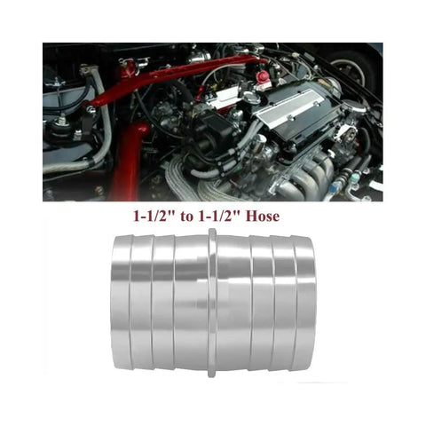 Aluminum 2 Piece Hose Barb Coupler Splice Kit One And A Half Inch To One And A Half Inch for Auto Cooling System Repair