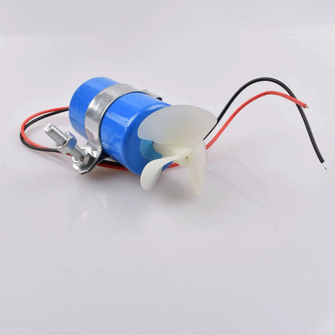 RC Jet Boat Underwater Thruster Motor 7.4V 16800 RPM CW CCW 3 Blade Propeller displayed with wiring harness