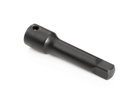Three Eighths Inch Drive Three Inch Impact Extension Bar For Impact Drivers Adds Reach To Hard To Reach Fasteners. Black metal bar.