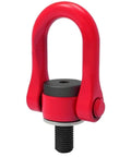 Universal Swivel Hoist Ring Lifting Point M8 To M42, G80 Alloy Steel High Strength, front view of red U Shaped Lifting Lug