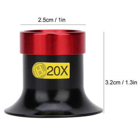 20X Watchmaker Loupe Magnifier for Pro Grade Precision, Portable Eye Loupe Glass Lens for Watches, Jeweler, Textile, and Circuit Repair