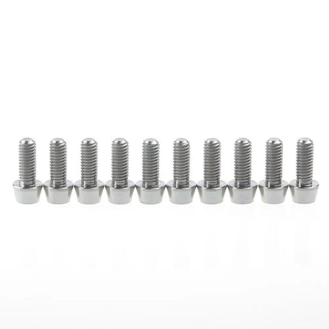 Pack of 10 Titanium M6x16mm Bolts With Tapered Hex Allen Head for bikes, 6Al4V Titanium Alloy