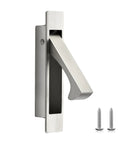Pocket Door Pull Handle Edge Pull Satin Nickel Flush Mount For Sliding Doors 2 Pack With Self Retracting Mechanism Fits Doors Over Eleven Sixteenth Inches Thick Stainless Steel Finish Rust Resistant And Easy To Install