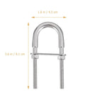 BEBEMOKO stainless steel 304 U-shaped bolt with nut and washer, M6x90, marine trailer fastening hardware