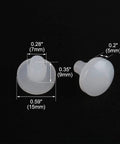 300 Piece Pack Of 7Mm White Stem Furniture Bumpers For Glass Tables And Patio Chairs Delivering Zero Hassle Install To Shield Floors From Scratches While Keeping Things Smooth And Your Setup Looking Sharp, showing dimensions.