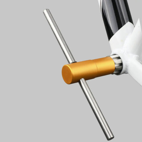 Pro Grade Bottom Bracket Thread Repair Tool And Thread Chaser For BC1.37x24T Bikes, gold metal tool on T-handle