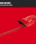 Hedge Trimmer 17 Inch Corded With Dual Action Blades Up To Five Eighths Inch Cut Capacity, T Handle Comfort, lightweight design