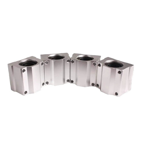 Four Pack SCS20UU Linear Bearing Slides 20mm Aluminum Motion Bearings For CNC Machines 3D Printers Precision Tools And DIY Projects Smooth Low Friction Rails For Rock Solid Precision, four silver 20mm aluminum bearings