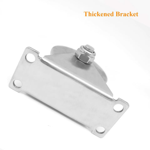 U Groove Gate Track Roller Set With Stainless Steel Construction, thickened bracket view.