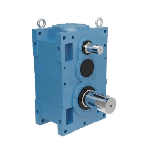 Workhorse Modular Gearbox Reducer Assembly Forged Tough For Pallet Jack Wheel Drives And Commercial Lift Truck Axle Systems, blue metal housing.