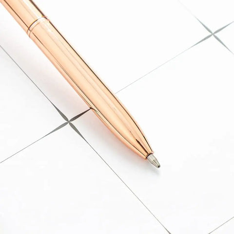 Top Shelf White Retro Feather Ballpoint Pens Two Pack Slick Refillable Signature Writing Set For Weddings Offices And Journals Smooth Glide Ink with elegant rose gold finish.