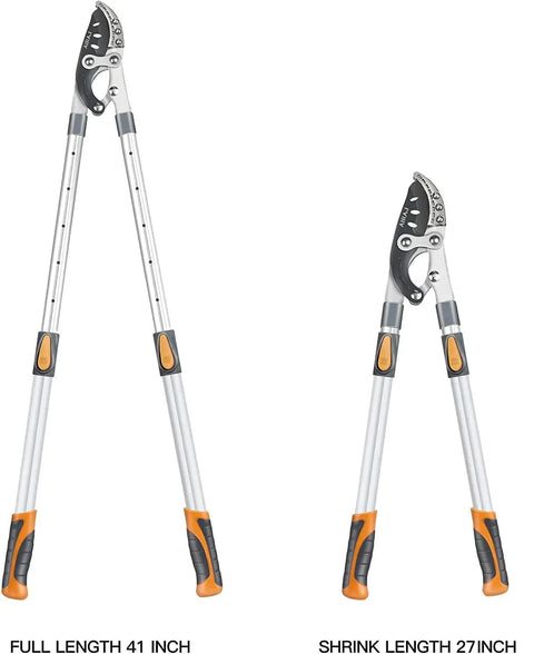 Telescoping Loppers With 6 Speed Adjustable Aluminum Handle From 27 To 41 Inches