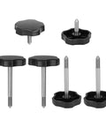 Door Surround Knobs Kit With Pins For Jeep Wrangler JK 2007 To 2018 6 Piece Set Includes Short And Long Screws ABS and Steel