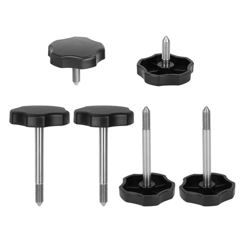Door Surround Knobs Kit With Pins For Jeep Wrangler JK 2007 To 2018 6 Piece Set Includes Short And Long Screws ABS and Steel