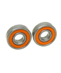 Pair of 10 Pack 5x13x4 S695C Hybrid Ceramic Bearings ABEC 7 2RS RS For RC Cars showing orange stainless steel rings.