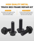 Upgrade Your Rig With These Badass Truck Bed Mounting Bolts M12 X 55MM Zinc Plated Steel For Chevy Silverado GMC Sierra Colorado Canyon Models 1999 To 2019 Eight Piece Heavy Duty Kit, heavy-duty black metal truck bed bolts
