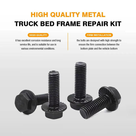 Upgrade Your Rig With These Badass Truck Bed Mounting Bolts M12 X 55MM Zinc Plated Steel For Chevy Silverado GMC Sierra Colorado Canyon Models 1999 To 2019 Eight Piece Heavy Duty Kit, heavy-duty black metal truck bed bolts
