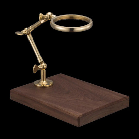 Solid Wood Base Brass Holder For Pour Over Coffee Dripper Stand With Rotating Detachable Rack Top Shelf Barista Brewing Accessory countertop base with brass arm.