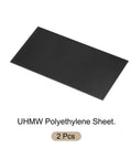Two Pack UHMW Polyethylene Sheets Six By Twelve Inches One Eighth Inch Thick Black Plastic For Home And Industrial Use Heavy Duty Wear Resistant High Strength Durable Sheet showing one sheet